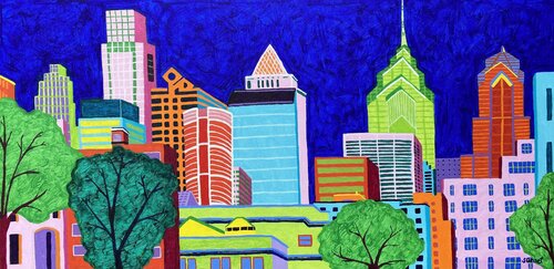Skyline von Sue Graef, Malerei kaufen auf Singulart