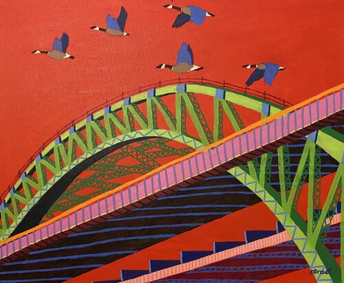 Bayonne Bridge by Sue Graef, Painting for Sale on Singulart