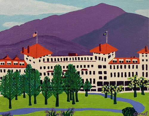 Mount Washington Hotel di Sue Graef, Pittura in vendita su Singulart