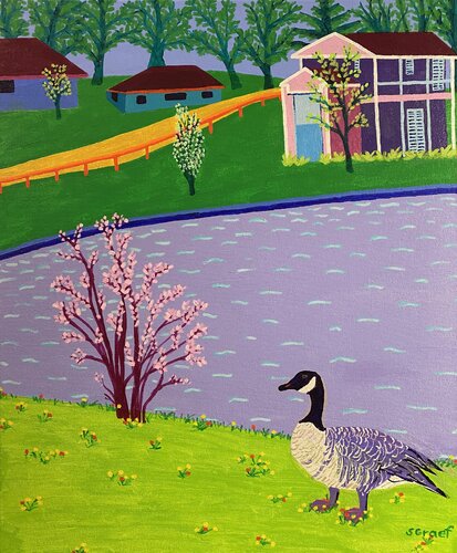 Canadian Goose by Sue Graef, Painting for Sale on Singulart