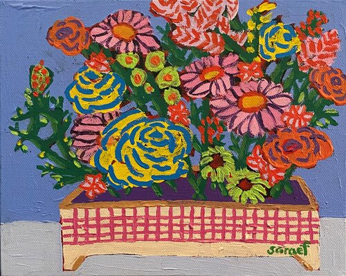 Flowers in Box von Sue Graef, Malerei kaufen auf Singulart