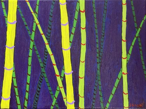 Bamboo at Night van Sue Graef, Schilderij te koop op Singulart