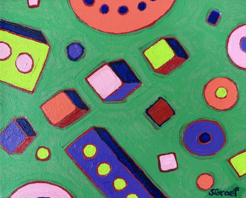 Green Circuit board di Sue Graef, Pittura in vendita su Singulart
