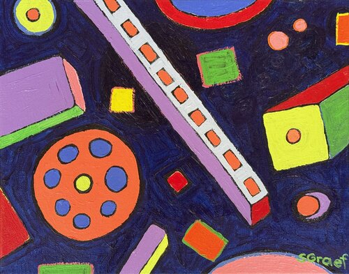 Circuit Board on Navy van Sue Graef, Schilderij te koop op Singulart