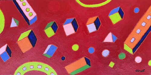Circuit Board on Red di Sue Graef, Pittura in vendita su Singulart