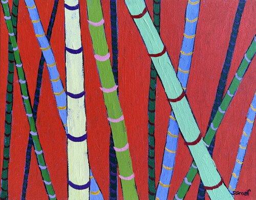 Bamboo Sunset van Sue Graef, Schilderij te koop op Singulart