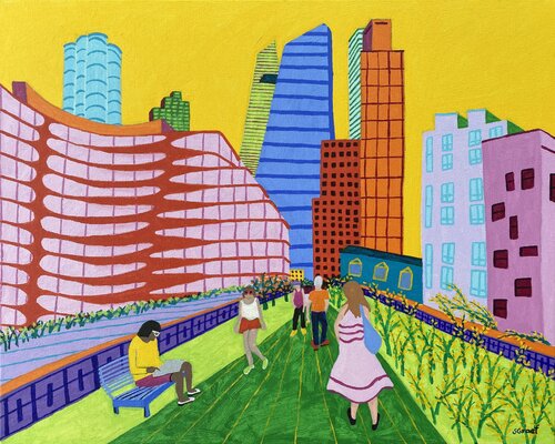 Near 28th Street di Sue Graef, Pittura in vendita su Singulart