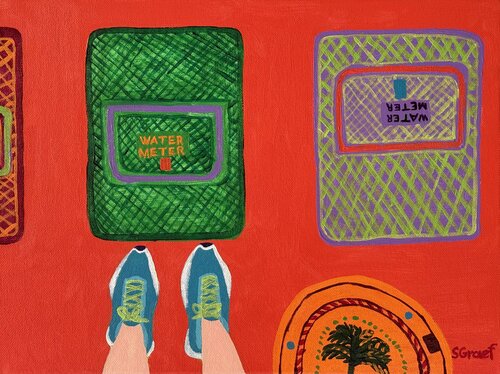 Sidewalk View von Sue Graef, Malerei kaufen auf Singulart