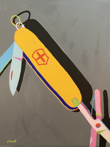 Swiss Army Knife van Sue Graef, Schilderij te koop op Singulart