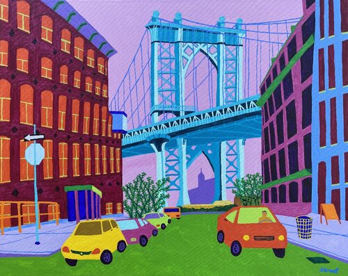 Under the Manhattan Bridge van Sue Graef, Schilderij te koop op Singulart