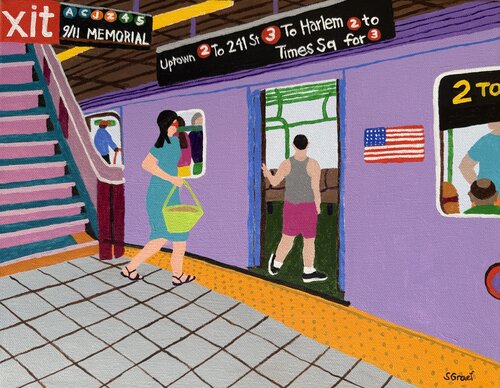 Catching the Train by Sue Graef, 絵画 for Sale on Singulart
