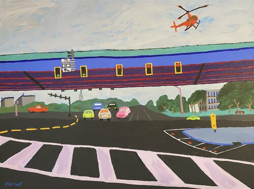 Stopped at Gulf to Bay and US 19 von Sue Graef, Malerei kaufen auf Singulart