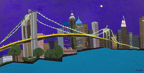 Brooklyn Bridge van Sue Graef, Schilderij te koop op Singulart