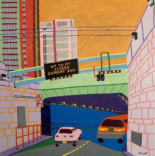 Holland Tunnel Entrance van Sue Graef, Schilderij te koop op Singulart
