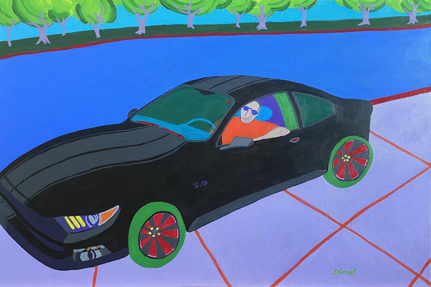 Mustang on the Driveway Sue Graef