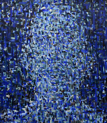 Head dissolved blue I . 2021 di Ilona Ottenbreit, Pittura in vendita su Singulart