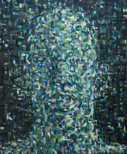 Head dissolved green . 2022 di Ilona Ottenbreit, Pittura in vendita su Singulart