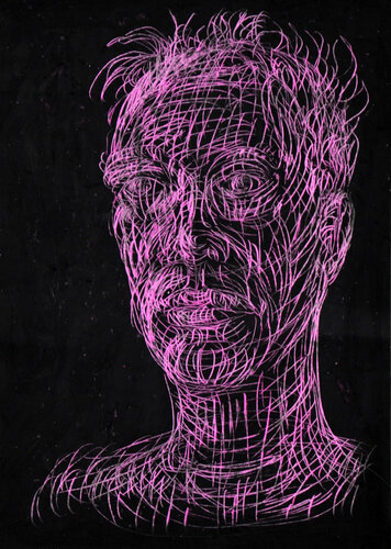 Frauenkopf in Pink di Ilona Ottenbreit, Opera su carta in vendita su Singulart