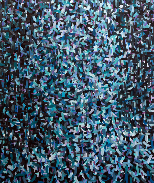 Head dissolved - green blue lila Ilona Ottenbreit