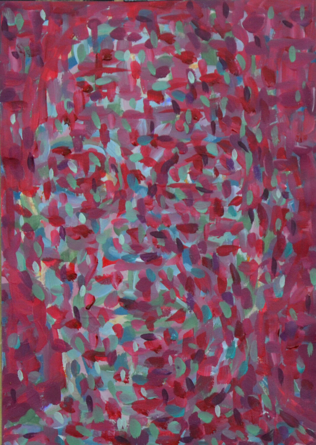 Small dissolved head red/green . 2022 Ilona Ottenbreit