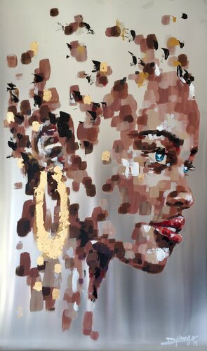 Mina, doucement dans ses bras. di David Djiango, Pittura in vendita su Singulart