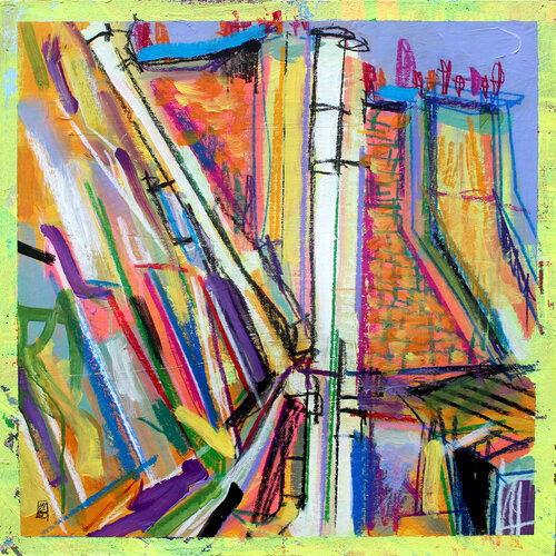 Où le soleil et la couleur du ciel sont présent van Olivier Anicet, Schilderij te koop op Singulart
