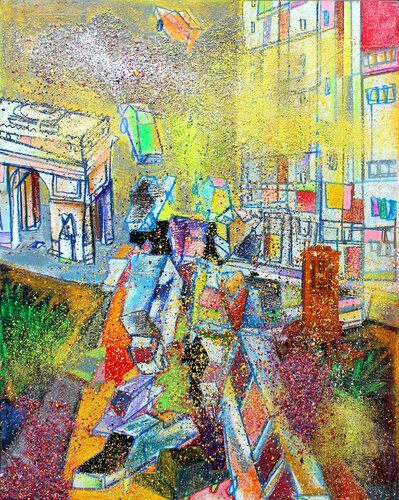 De l'autre côté du périph di Olivier Anicet, Pittura in vendita su Singulart