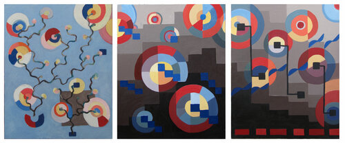Fantaisie de J.S. Bach - Triptyque par Gabrielle Thierry, Peinture en vente sur Singulart
