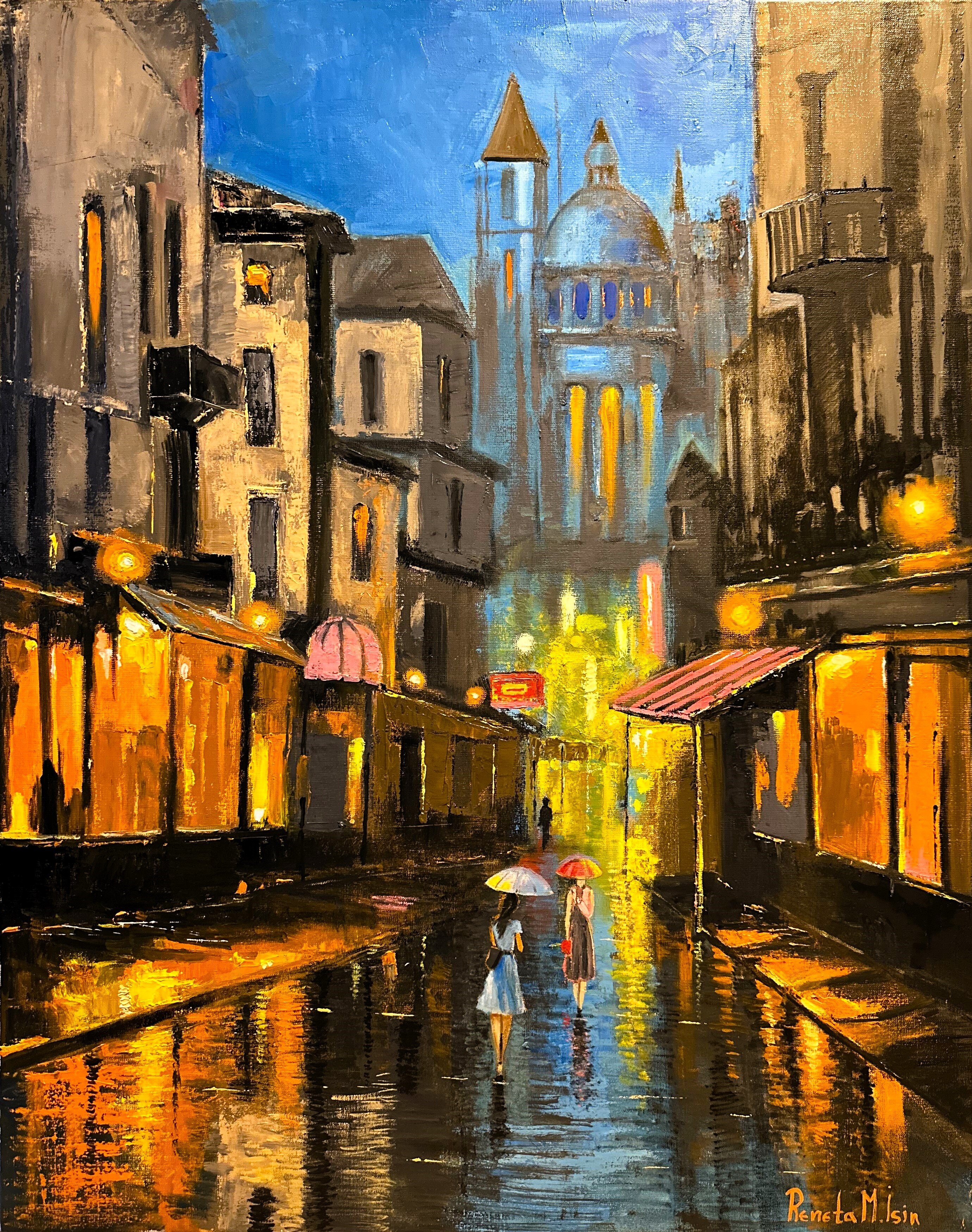 A través de la lluvia