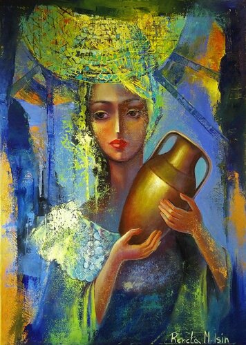 " Egyptian Madonna " di Reneta Isin, Pittura in vendita su Singulart