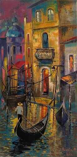 " Venice Gondola  "  -  Italy di Reneta Isin, Pittura in vendita su Singulart