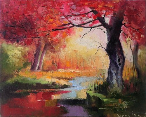 " The Red River " by Reneta Isin, Painting for Sale on Singulart