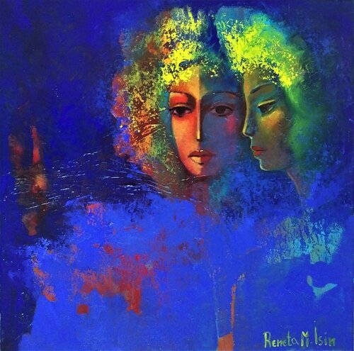 " Day and Night " van Reneta Isin, Schilderij te koop op Singulart