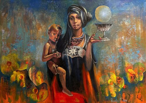 African Woman and Child von Reneta Isin, Malerei kaufen auf Singulart