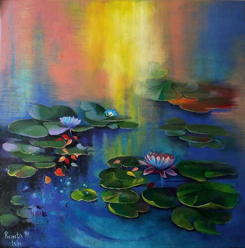 " Water Lilies " di Reneta Isin, Pittura in vendita su Singulart