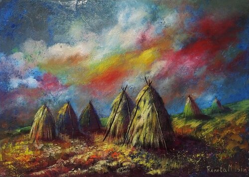 " Grainstacks " Hay stacks Reneta Isin