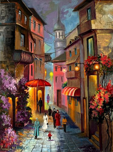 " Latin Quarter " - Paris Old Town di Reneta Isin, Pittura in vendita su Singulart