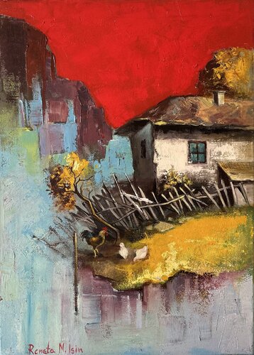 " Village house " II van Reneta Isin, Schilderij te koop op Singulart