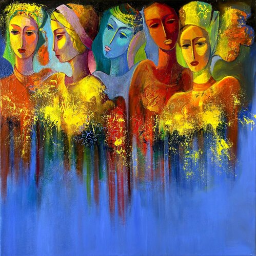 " Contemporary Casting " No.2 ( 5 Civilizations ) di Reneta Isin, Pittura in vendita su Singulart