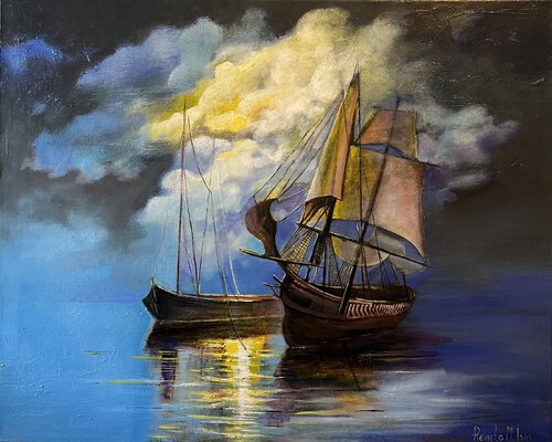 " Little Ranger " - Bartholomew Roberts Ship by Reneta Isin, Painting for Sale on Singulart