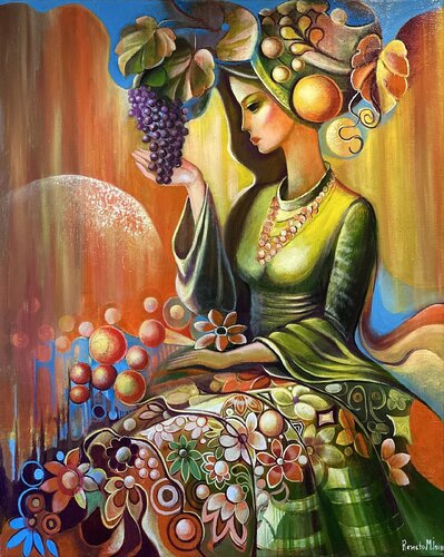 Woman with Grapes von Reneta Isin, Malerei kaufen auf Singulart