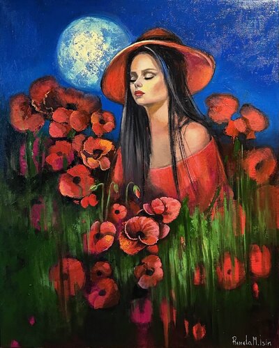 Red Poppies van Reneta Isin, Schilderij te koop op Singulart