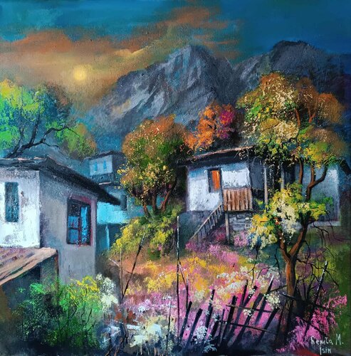 At the foot of Teteven - Balkan van Reneta Isin, Schilderij te koop op Singulart