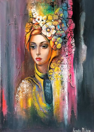 Woman with flowers von Reneta Isin, Malerei kaufen auf Singulart