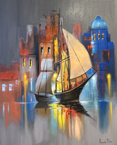 " Mooring in Italy " von Reneta Isin, Malerei kaufen auf Singulart