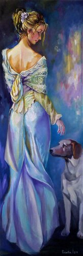 " Come on Magic " -  Lady with a Dog di Reneta Isin, Pittura in vendita su Singulart