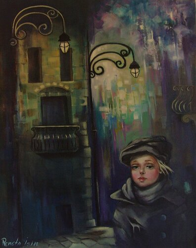 " The Lights of The City " van Reneta Isin, Schilderij te koop op Singulart