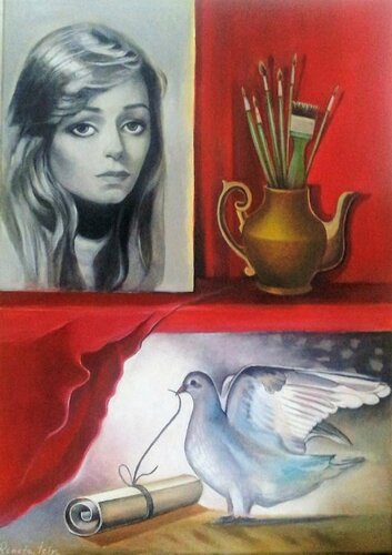 Self Portrait van Reneta Isin, Schilderij te koop op Singulart