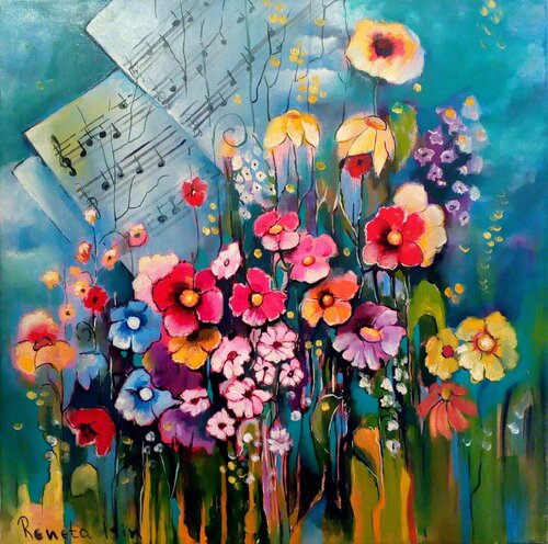 " Born als Music " di Reneta Isin, Pittura in vendita su Singulart