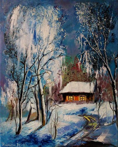 " Winter " Landscape di Reneta Isin, Pittura in vendita su Singulart